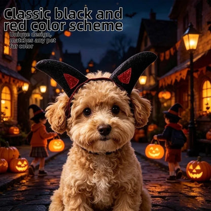Devil Horns Halloween Headband for Dogs and Cats
