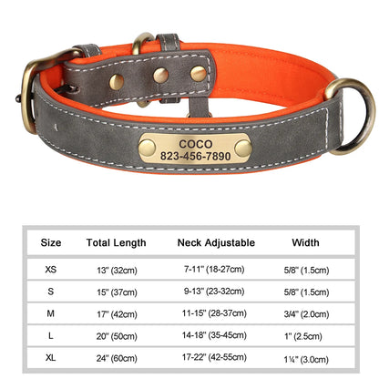 Personalized Dog Collars with Name Customizable ID Tag Nameplate
