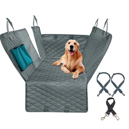 Waterproof Car Back Seat Cover for Dogs with 2 Storage Pockets – Pet Hammock Protector