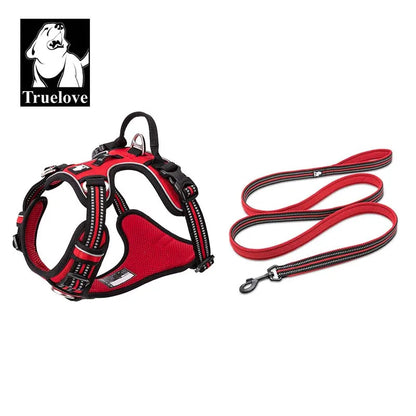 TrueLove No Pull Dog Harness and Leash Set - Reflective & Adjustable Walking Harness