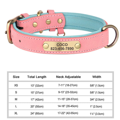 Personalized Dog Collars with Name Customizable ID Tag Nameplate