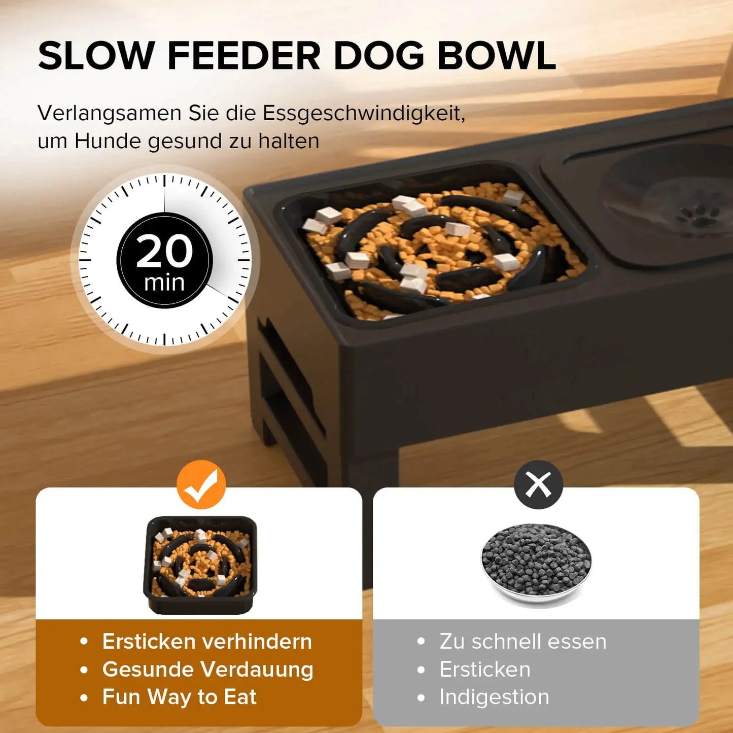 Elevated Dog Bowl Stand | Elevated Dog Bowl | Dog Slow Feeder Bowl