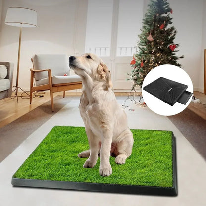 Dog grass pee pad toilet with removable waste tray