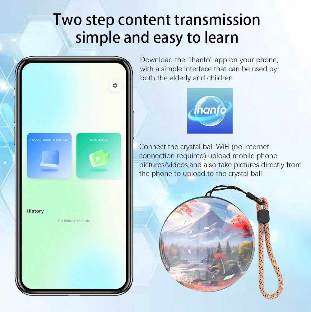 LumiOrb 3D Wifi Video Crystal Ball Personalized Dog Gift Keepsake