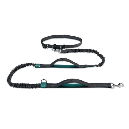 Heavy-Duty Reflective Bungee Dog Running Leash – Shock Absorbing Traction Lead for Active Dogs