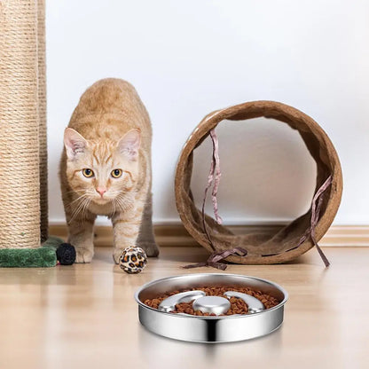 Slow Feeder Dog Bowl Stainless Steel