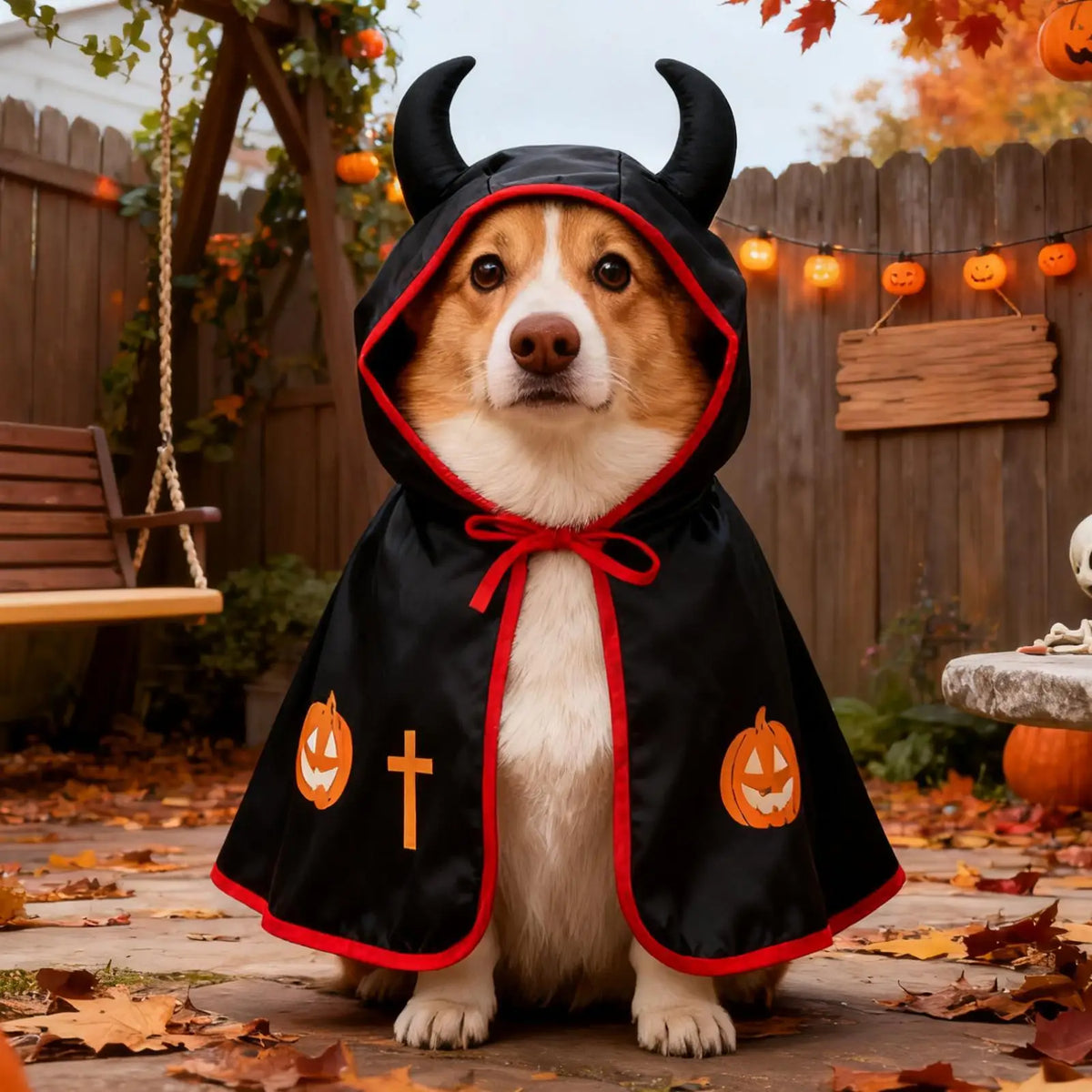 Pumpkin Cape Halloween Costume for Dogs and Cats