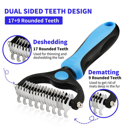 FurFlow™️Dog Deshedding Undercoat Rake Brush | Ultimate Dog Grooming Tool
