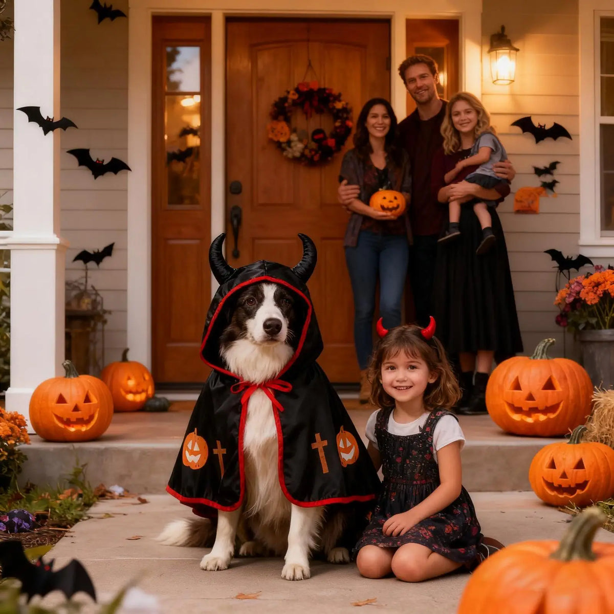 Pumpkin Cape Halloween Costume for Dogs and Cats
