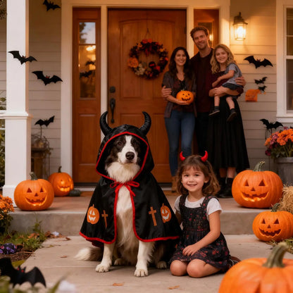 Pumpkin Cape Halloween Costume for Dogs and Cats