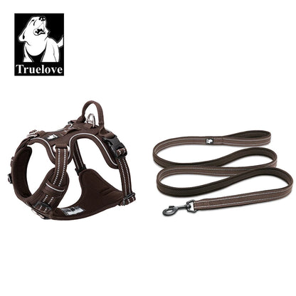 TrueLove No Pull Dog Harness and Leash Set - Reflective & Adjustable Walking Harness