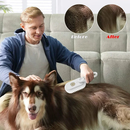 PuffPaw 3-in-1 Dog Brush Grooming Massager for Fur Removal