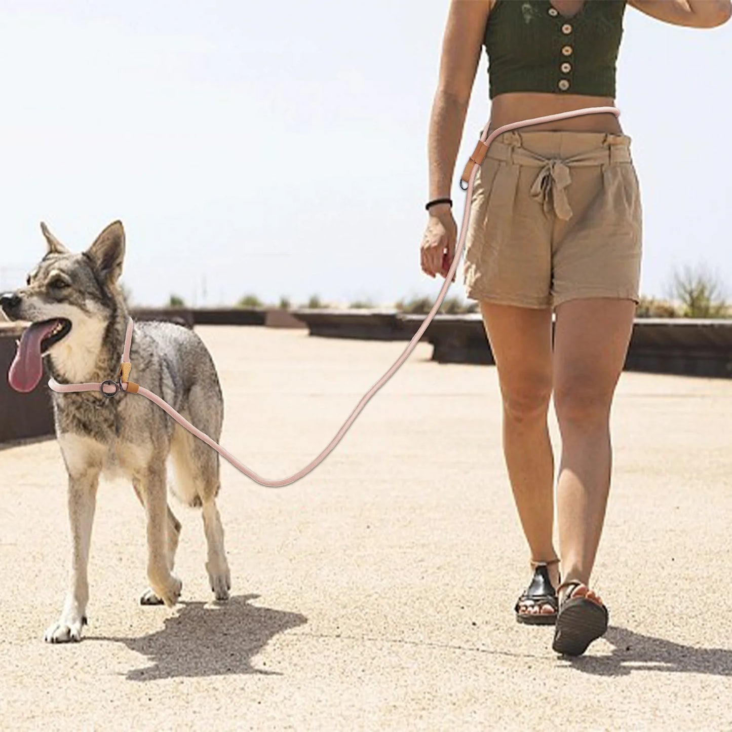 Hands Free Shoulder strap P buckle dog lead multifunctional