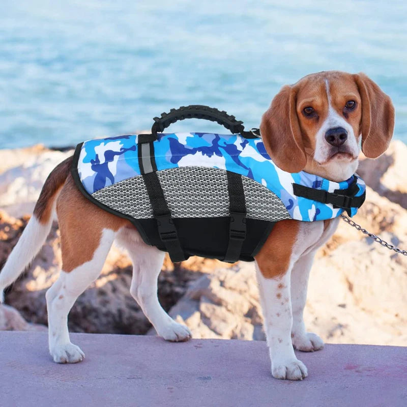 Dog Life Jacket – High Bouyancy Waterproof Swimming Vest with Rescue Handle & Reflective Strip