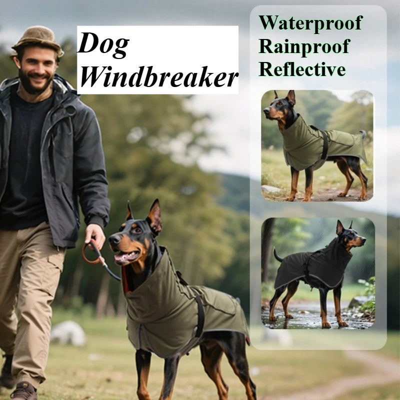 Dog Windbreaker Raincoat | Waterproof Stormcoat for Medium & Large Dogs
