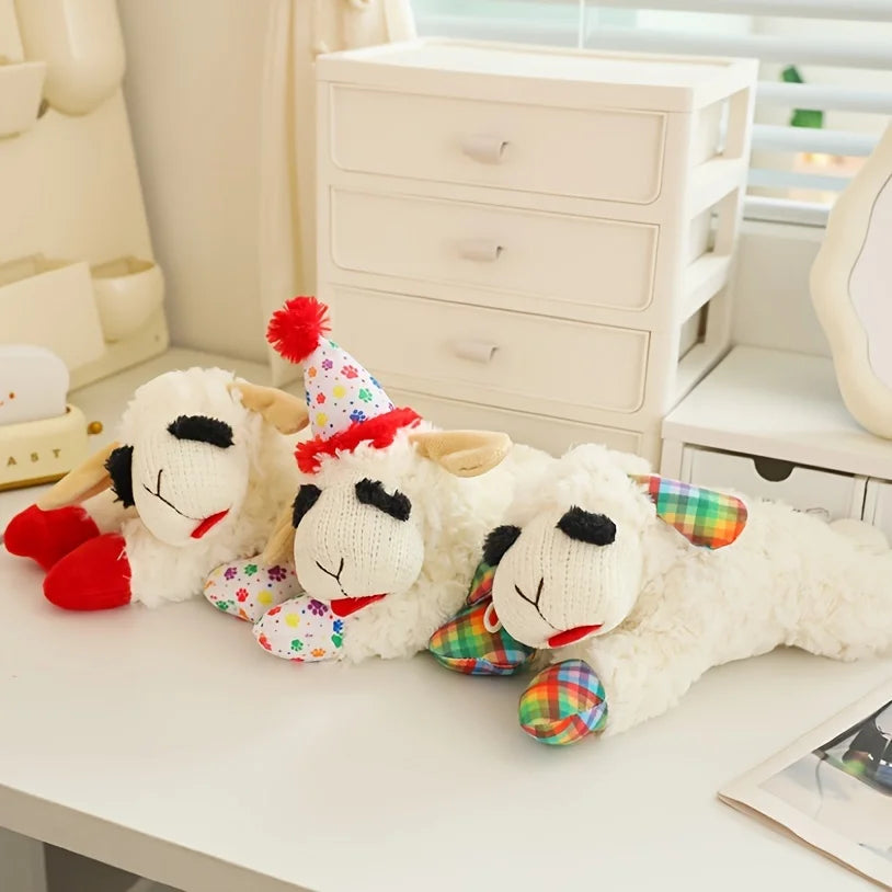 Rover Rituals | Plushy Lamb Buddy | Soft & Squeaky Plush Lamb Chop Dog Toy