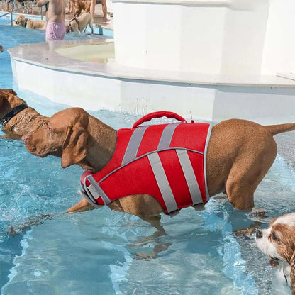 Premium Waterproof Dog Life Jacket – Reflective Safety Vest with Rescue Handle