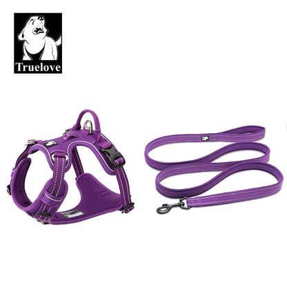 TrueLove No Pull Dog Harness and Leash Set - Reflective & Adjustable Walking Harness