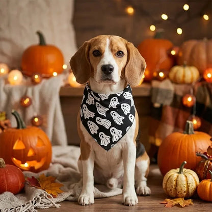 Ghost Print Halloween Bandana for Small Dogs and Cats