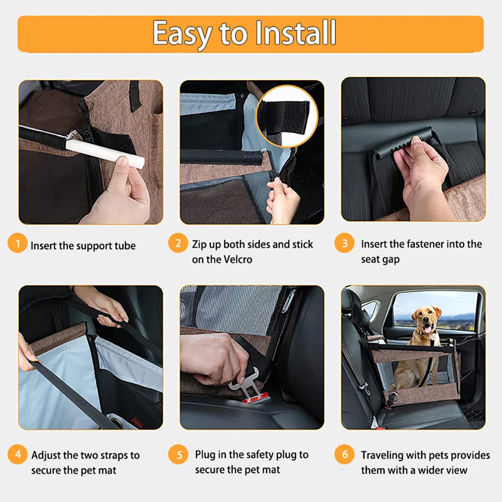 Detachable and Washable Dog Car Seat with leash attachment Small Medium Dogs