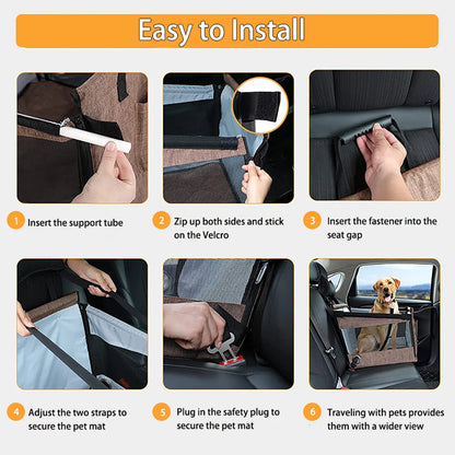 Detachable and Washable Dog Car Seat with leash attachment Small Medium Dogs