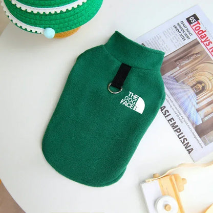 The Dog Face Winter Jacket Fleece Vest with built in Harness for Small to Medium Dogs | Dog Clothes