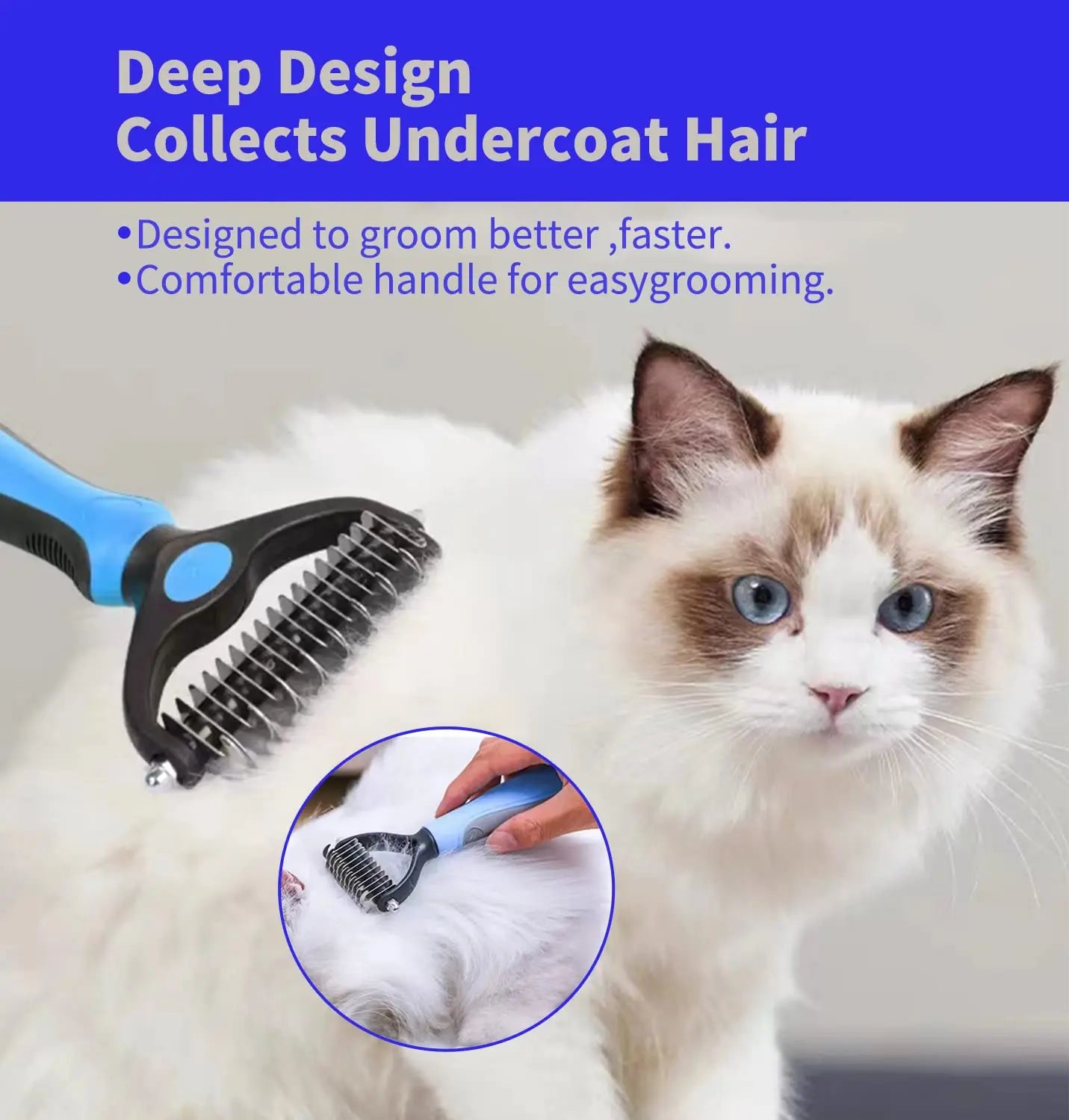 FurFlow™️Dog Deshedding Undercoat Rake Brush | Ultimate Dog Grooming Tool