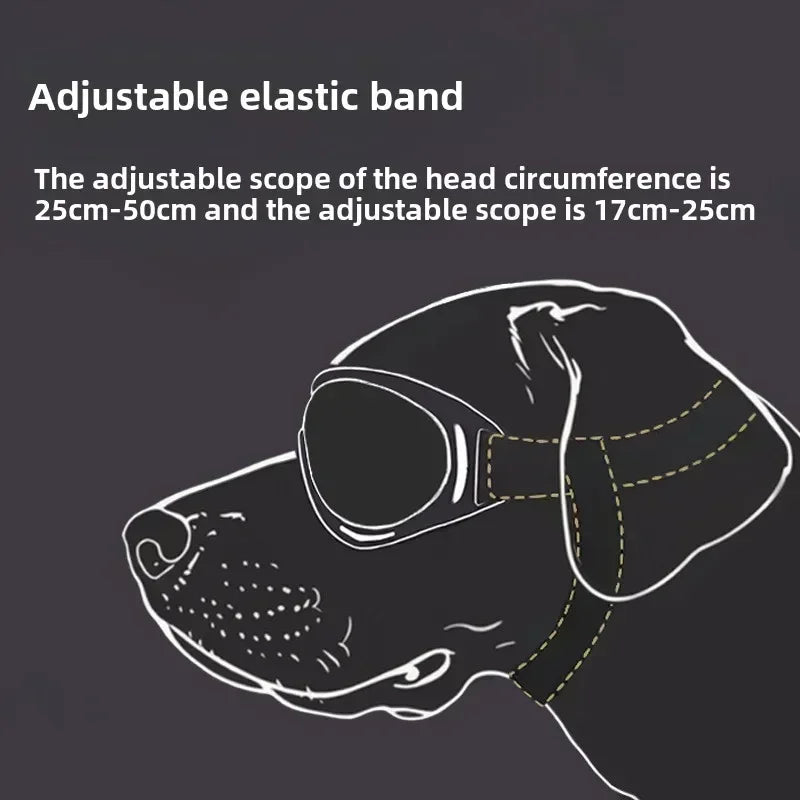 Pet Goggles Adjustable Anti UV Glare Windproof Sunglasses for Dogs Outdoor Hiking Running Beach All Breeds Eye Protection Black - Rover Rituals