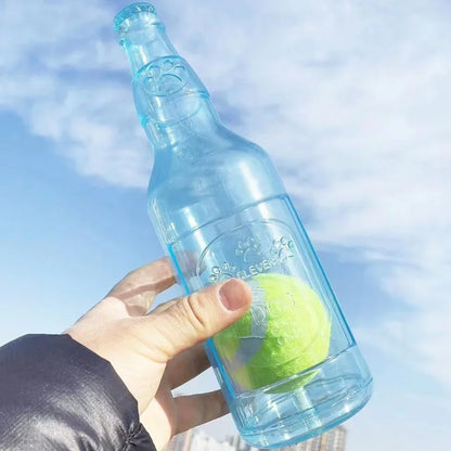 Squeaky Beer Bottle Dog Toy | Teeth Cleaning + Interactive Play
