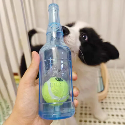 Squeaky Beer Bottle Dog Toy | Teeth Cleaning + Interactive Play
