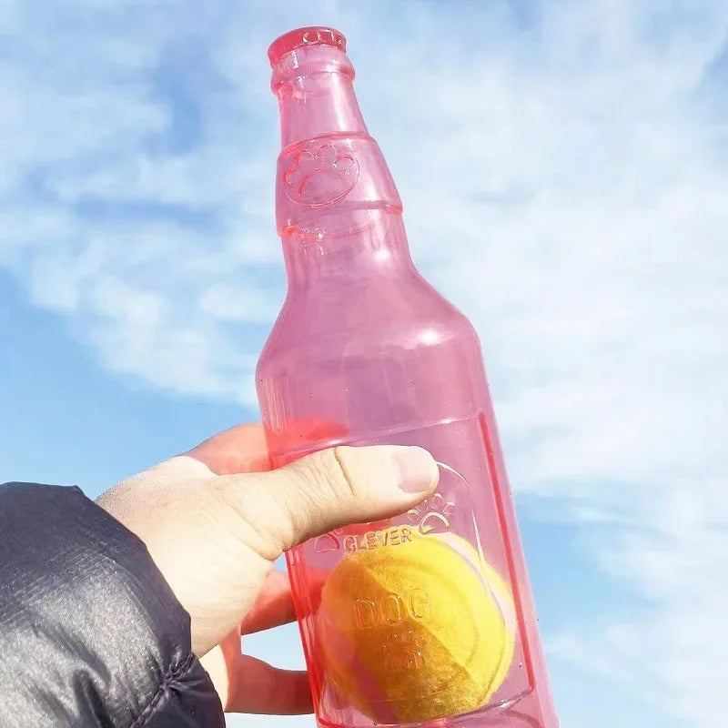 Squeaky Beer Bottle Dog Toy | Teeth Cleaning + Interactive Play