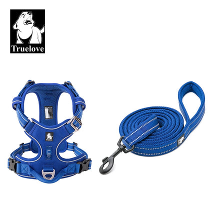 TrueLove No Pull Dog Harness and Leash Set - Reflective & Adjustable Walking Harness