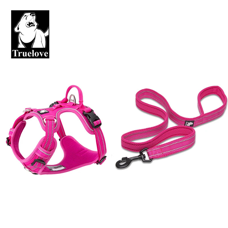 TrueLove No Pull Dog Harness and Leash Set - Reflective & Adjustable Walking Harness
