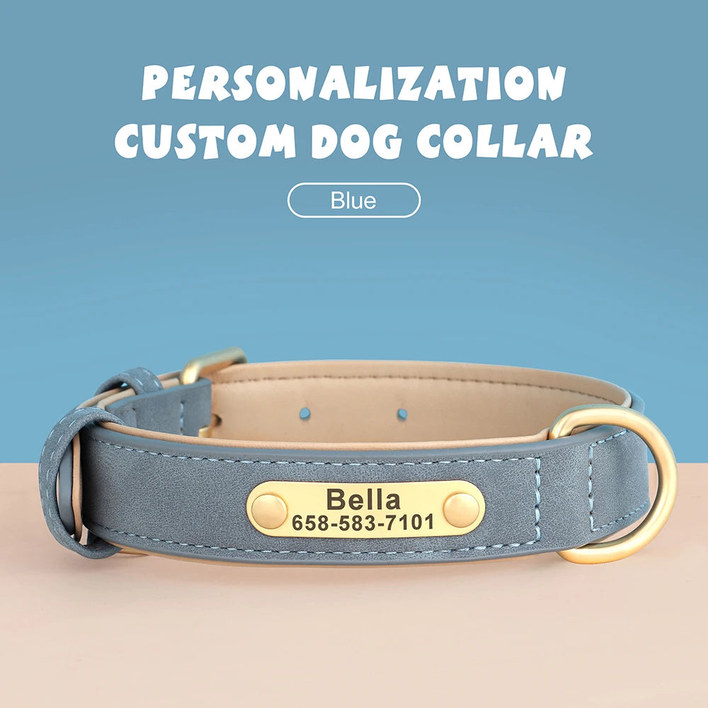 Personalized Dog Collars with Name Customizable ID Tag Nameplate