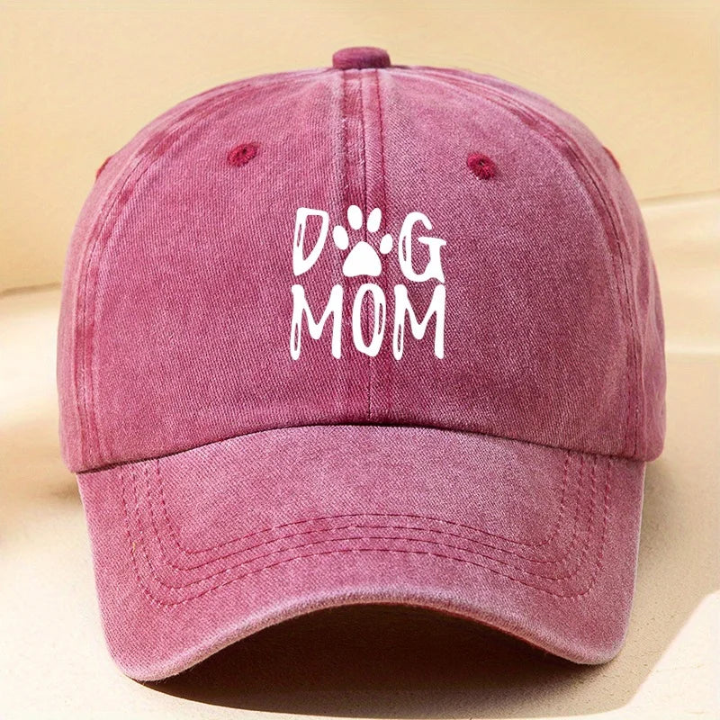 Dog Mom Classic Washed Baseball Cap