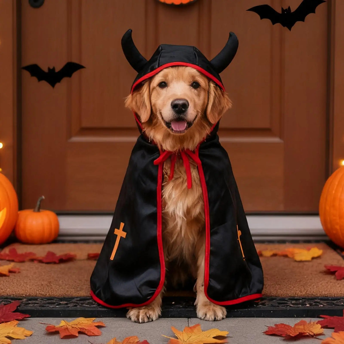 Pumpkin Cape Halloween Costume for Dogs and Cats