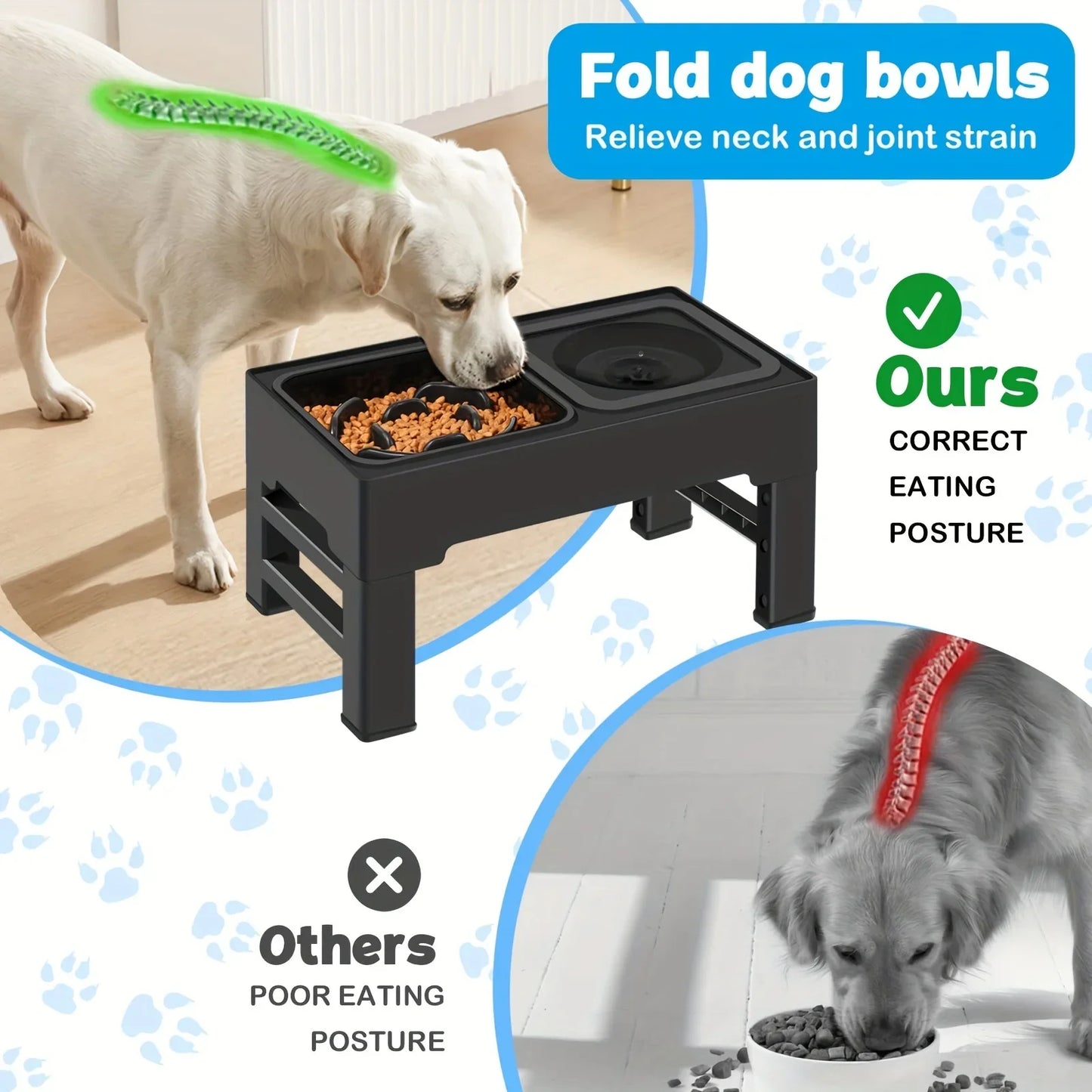 Elevated Dog Bowl Stand | Elevated Dog Bowl | Dog Slow Feeder Bowl