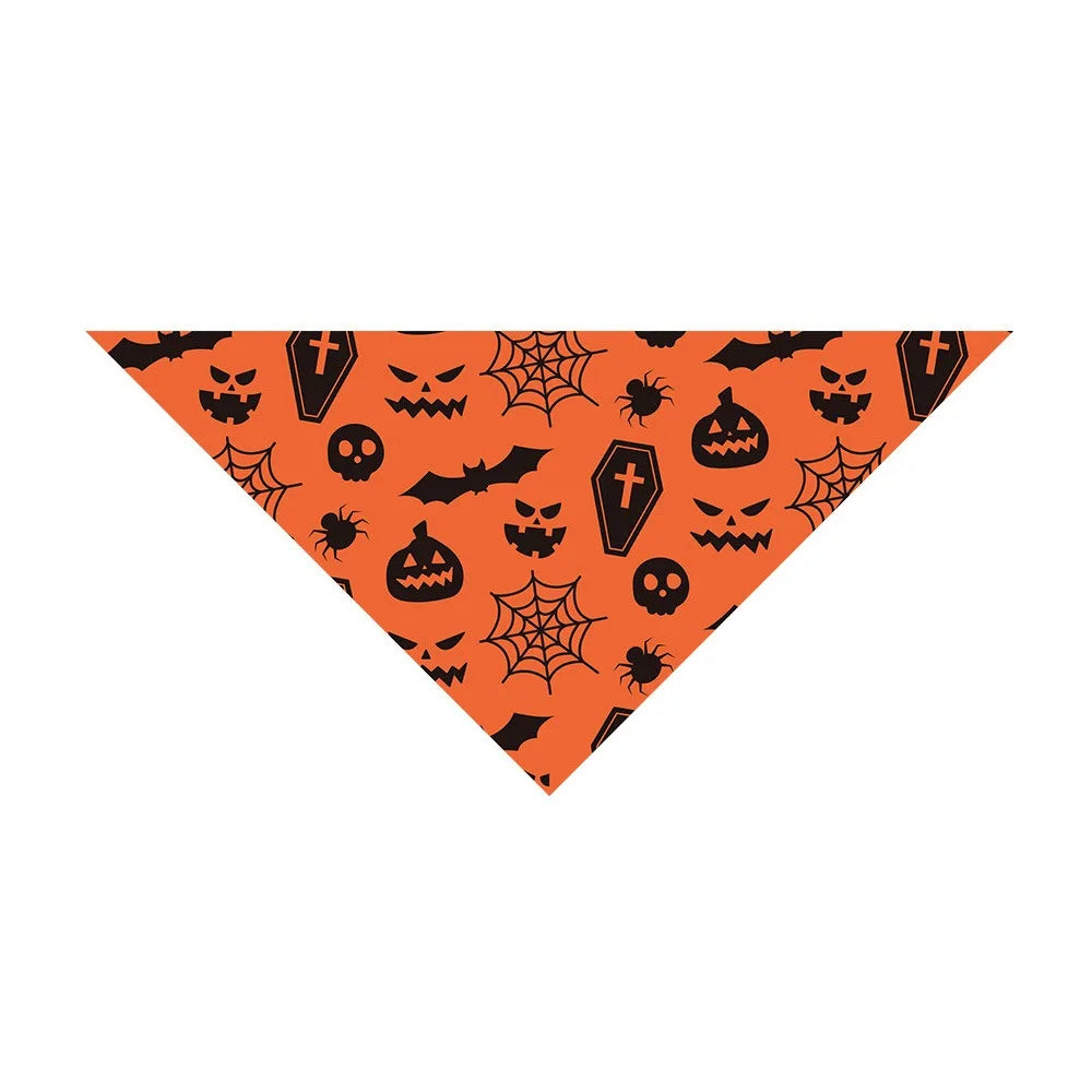 Ghost and Pumpkin Halloween Bandana for Dogs and Cats