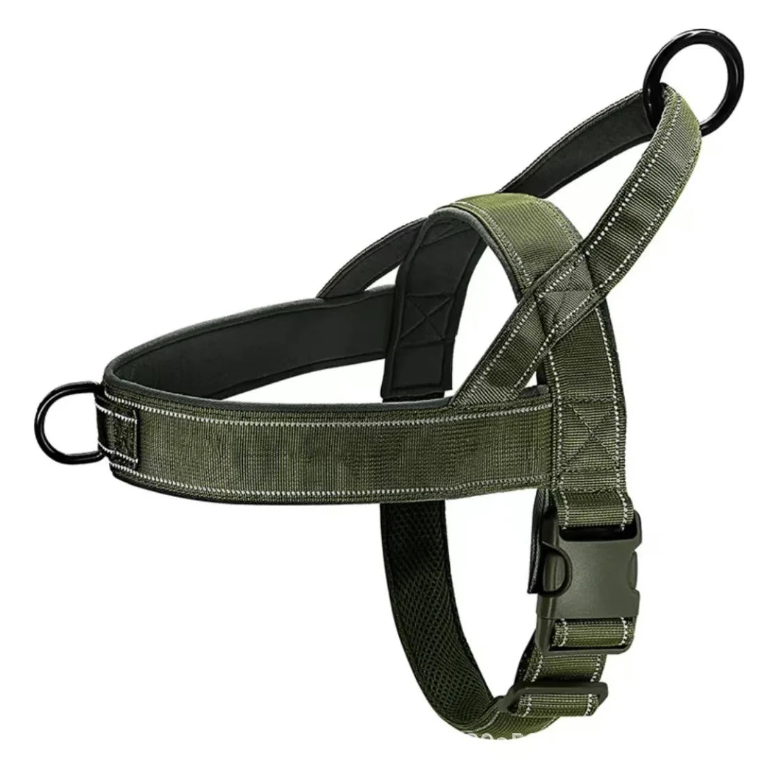 Tactical No-Pull Dog Harness – Heavy-Duty Padded Vest with Reflective Strips