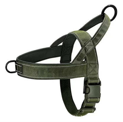 Tactical No-Pull Dog Harness – Heavy-Duty Padded Vest with Reflective Strips