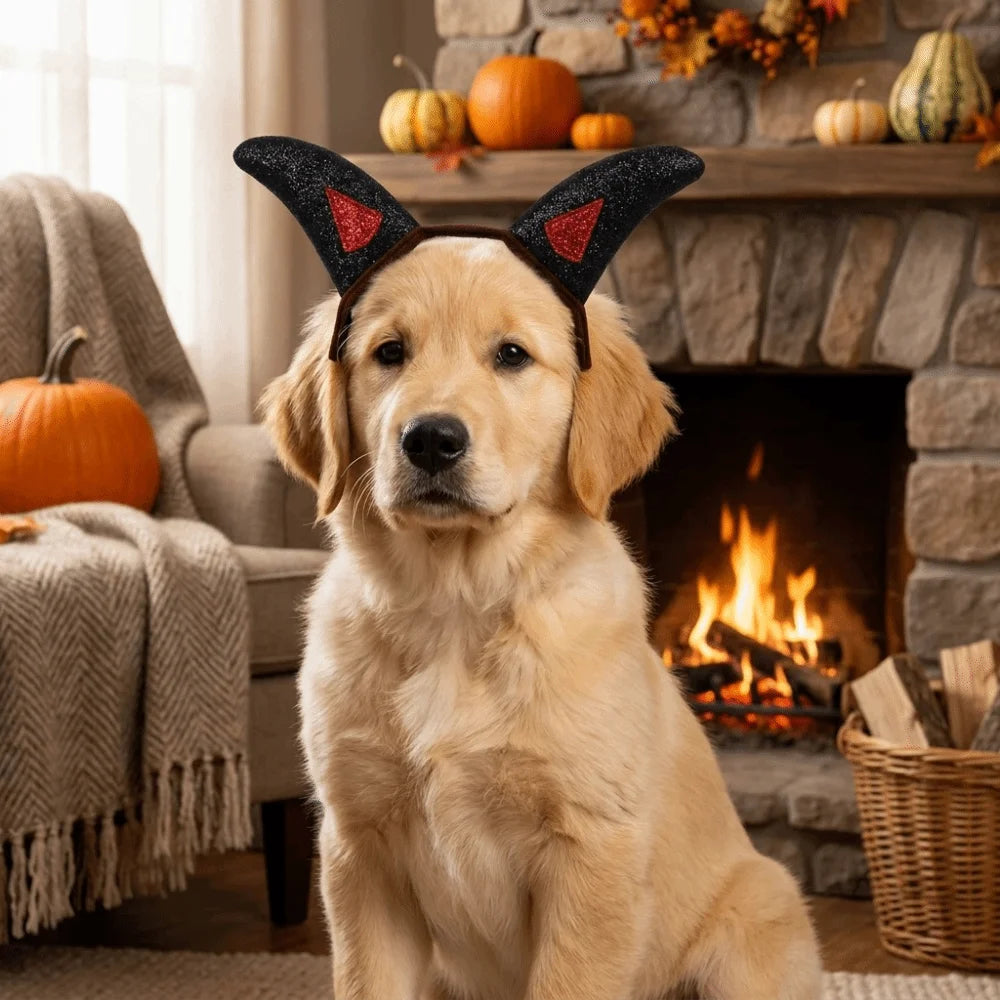 Devil Horns Halloween Headband for Dogs and Cats