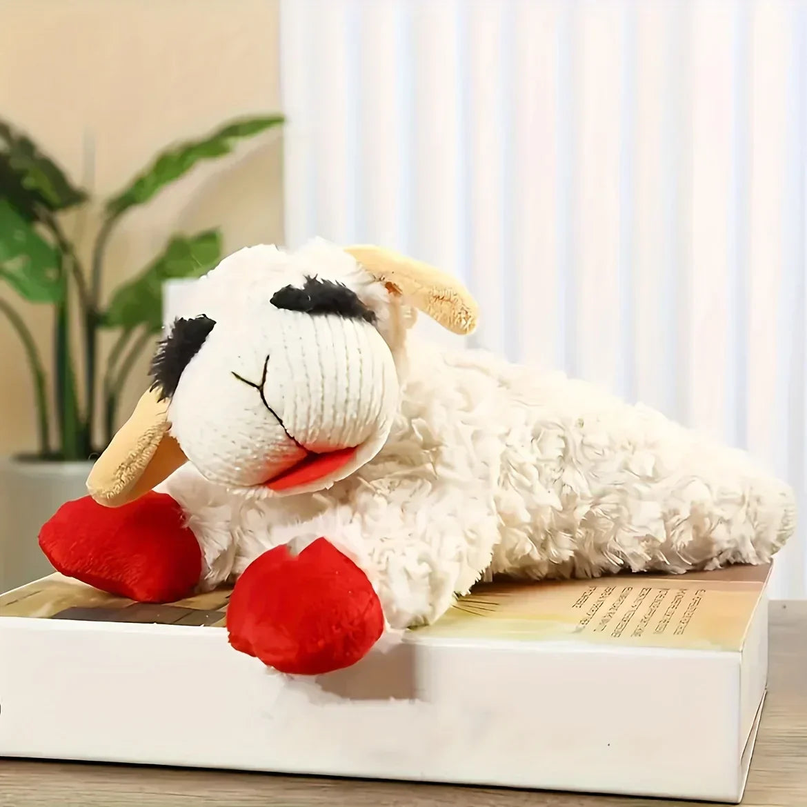 Rover Rituals | Plushy Lamb Buddy | Soft & Squeaky Plush Lamb Chop Dog Toy
