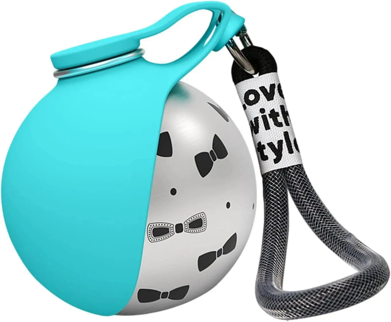 WagFlask™ Stainless Steel Dog Water Bottle with Built-In Bowl & Lanyard 285ml/9.6 floz - Rover Rituals