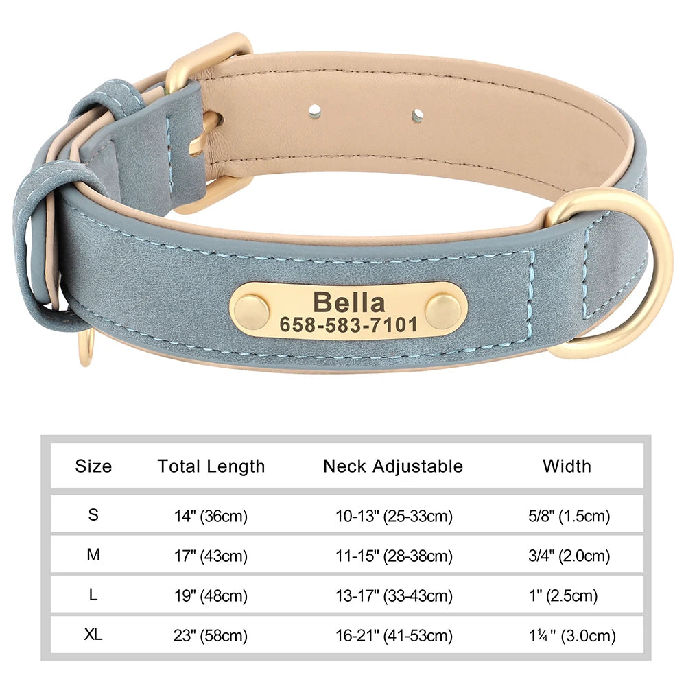 Personalized Dog Collars with Name Customizable ID Tag Nameplate