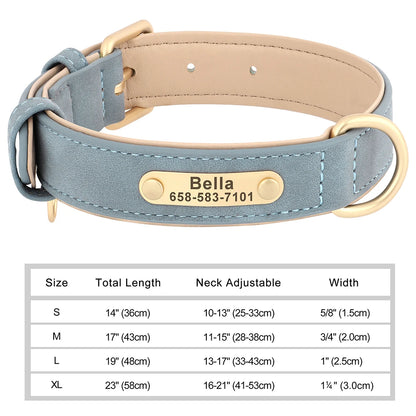 Personalized Dog Collars with Name Customizable ID Tag Nameplate