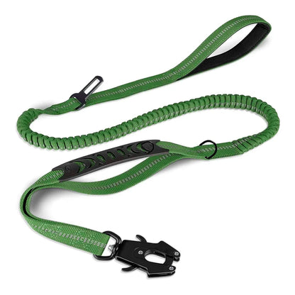 heavy duty 2 in 1 dog car seat belt buckle bungee restraint and leash