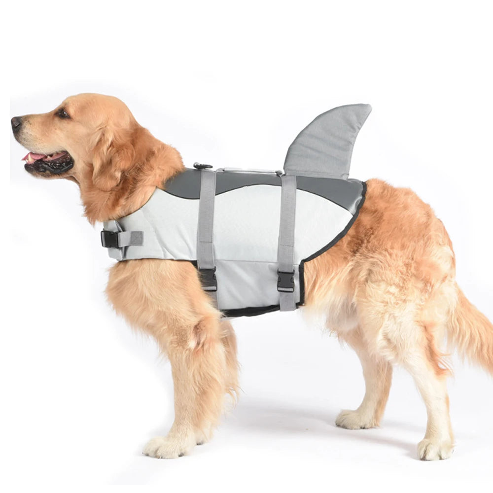 Mermaid & Shark Dog Life Jacket – Super Buoyancy with Handle & Reflective Strips