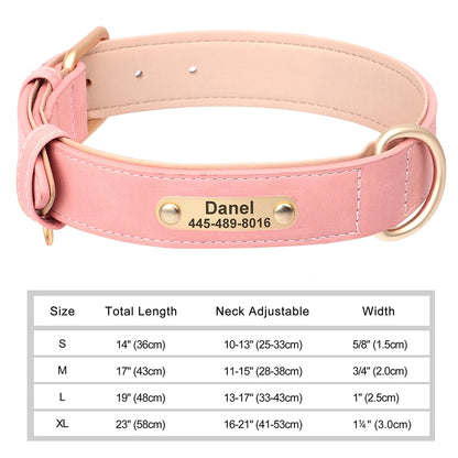 Personalized Dog Collars with Name Customizable ID Tag Nameplate
