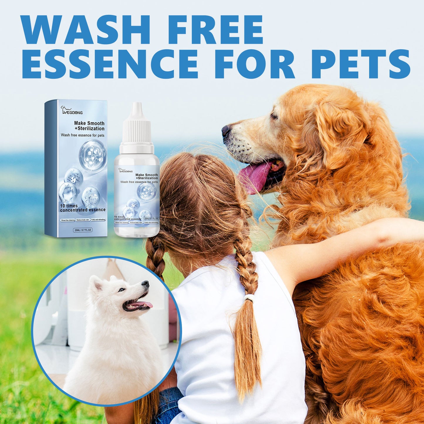 Líquido limpiador natural y seguro para mascotas | Aceite esencial desionizado y esterilizado (20 ml)