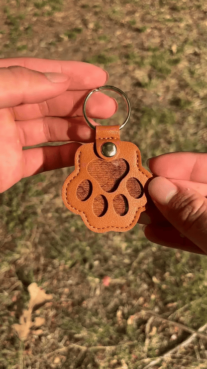 CheriFur Pet Hair Dog Memorial Gift Keychain Leather Keepsake